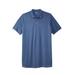 Men's Big & Tall Longer-Length Shrink-Less™ Piqué Polo Shirt by KingSize in Heather Blue (Size 8XL)