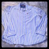 American Eagle Outfitters Shirts | American Eagle Outfitters Blue White Striped Shirt | Color: Blue/White | Size: L