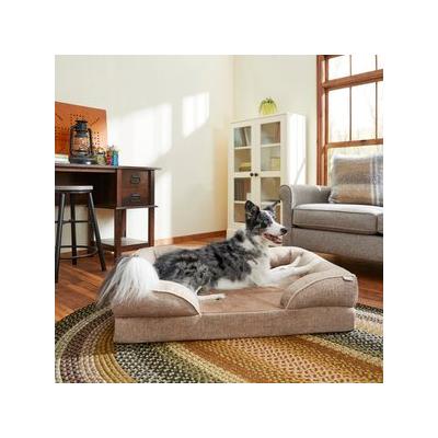 Frisco Plush Orthopedic Front Bolster Cat & Dog Bed w/Removable Cover, Beige, X-Large