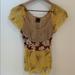 Anthropologie Tops | Anthropologie Fei 100% Silk Sheer Top | Color: Brown/Yellow | Size: 4