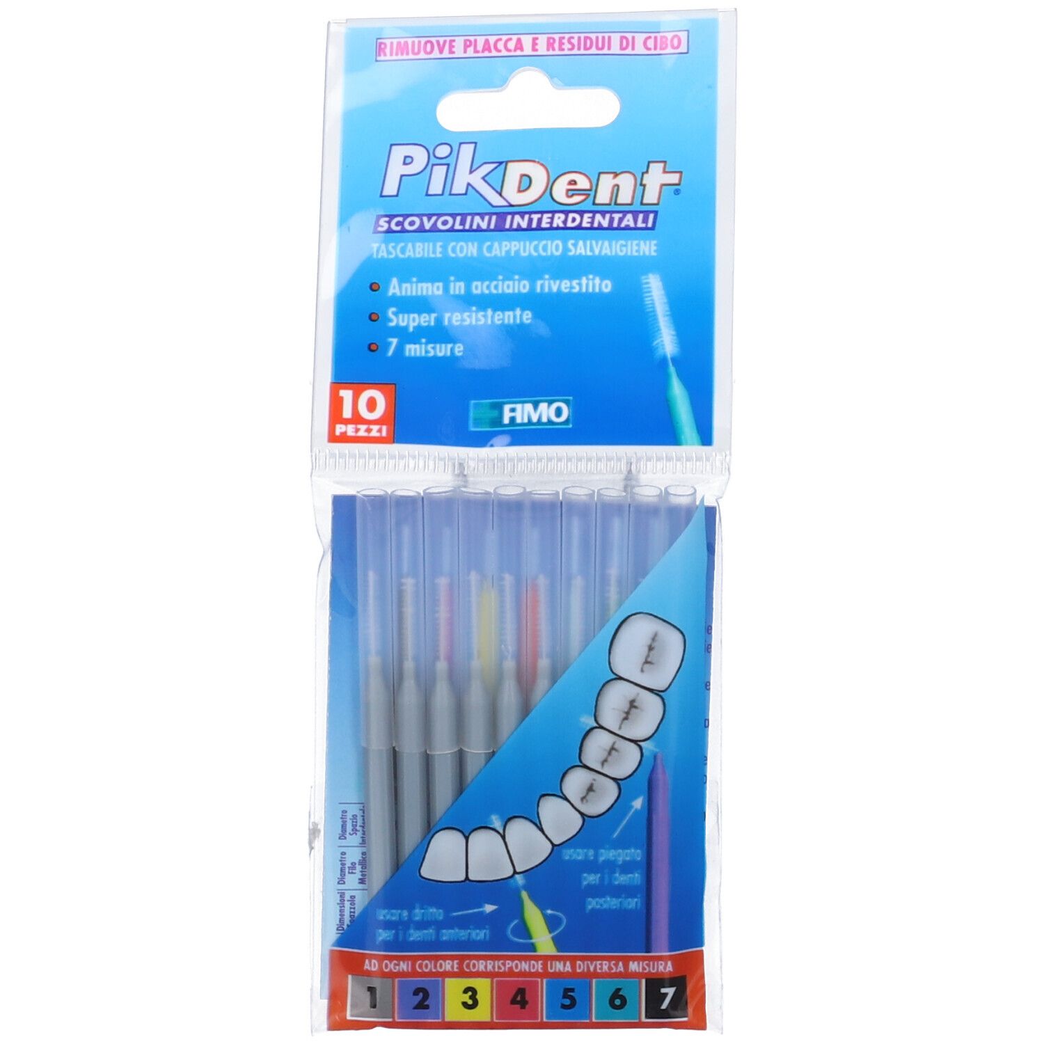 PikDent® Grigio 0,4 mm Scovolini Interdentali 10 pz Spazzolino da dent