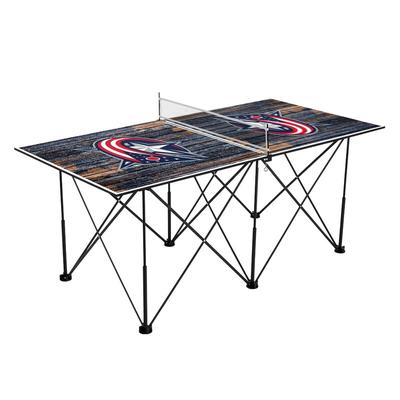"Columbus Blue Jackets 6' Weathered Design Pop Up Table Tennis Set"