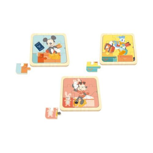 3 in1 Mini Puzzle, Mickey Mouse, Minnie Mouse, Donald Duck