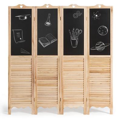 Costway 4-Panel Folding Privacy Room Divider Screen with Chalkboard