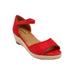 Wide Width Women's The Charlie Espadrille by Comfortview in Red (Size 7 1/2 W)