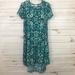 Lularoe Dresses | Lularoe Blu Aztec Print Carly Dress, Size Xxs | Color: Blue/Cream | Size: Xxs