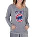 Women's Concepts Sport Gray Chicago Cubs Mainstream Terry Long Sleeve Hoodie Top