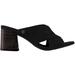 Women's Suede Block Heel Sandal by ellos in Black (Size 10 1/2 M)