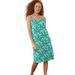 Plus Size Women's Knit Tank dress by ellos in Pretty Emerald Floral (Size M)