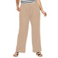 Plus Size Women's Linen Blend Drawstring Pants by ellos in New Khaki (Size 16)