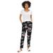 Plus Size Women's Woven Soft Pants by ellos in Black Rose Floral (Size L)