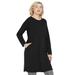Plus Size Women's French Terry Tunic Dress by ellos in Black (Size S)