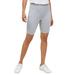 Plus Size Women's Stretch Knit Bike Shorts by ellos in Heather Grey (Size 30/32)