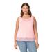 Plus Size Women's Lace-Trim Tank by ellos in Pale Blush (Size 18/20)