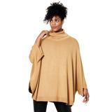 Plus Size Women's Turtleneck Poncho Sweater by ellos in Classic Camel (Size 2X/4X)