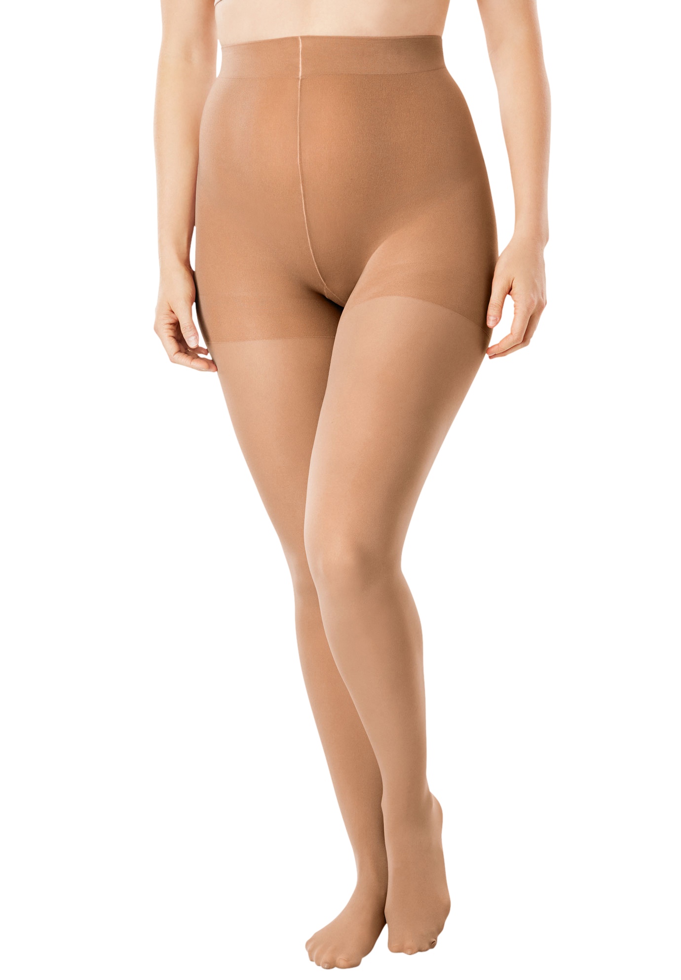 Plus Size Women's 2-Pack Smoothing Tights by Comfort Choice in Suntan (Size E/F)