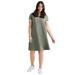 Plus Size Women's A-Line Tee Dress by ellos in Olive Grey (Size 18/20)