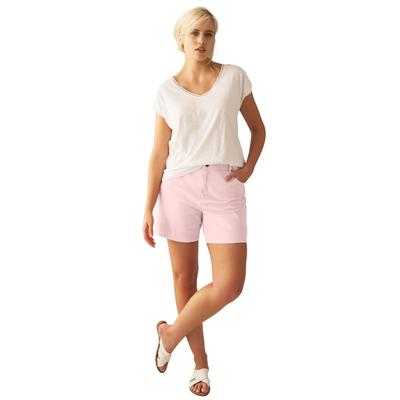 Plus Size Women's Stretch 5-Pocket Shorts by ellos in Pale Blush (Size 26)