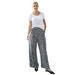 Plus Size Women's Wide-Leg Soft Pants with Back Elastic by ellos in Black Grey Print (Size 4X)