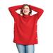 Plus Size Women's Side Button Turtleneck Sweater by ellos in Poppy Red (Size 18/20)