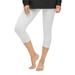 Plus Size Women's Knit Capri Leggings by ellos in White (Size 10/12)