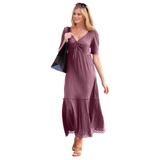 Plus Size Women's Gauze Maxi Dress by ellos in Fig (Size S)