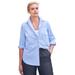 Plus Size Women's Button Down Shirt by ellos in French Blue White Stripe (Size 16)