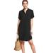 Plus Size Women's Button Front Linen Shirtdress by ellos in Black (Size 16)