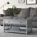 Rosalind Wheeler Lund 36" Wooden Rectangular Coffee Table w/ 1 Drawer & 1 Shelf Wood in Gray | 18 H x 36 W x 22 D in | Wayfair