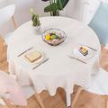 DAKEUR Cotton Linen Table Cloth Round Wedding Party Table Cover Nordic Tea Coffee Tablecloths Home Kitchen Decor creamy-white 220cm round