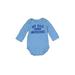 The Children's Place Short Sleeve Onesie: Blue Solid Bottoms - Size 0-3 Month