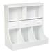 Costway Freestanding Combo Cubby Bin Storage Organizer Unit W/3 Baskets-White