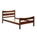 Costway Twin Size Rustic Style Platform Bed Frame with Headboard and Footboard-Walnut