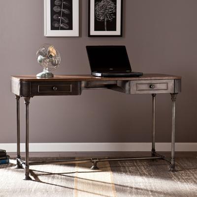 Edison Industrial 2-Drawer Desk by SEI Furniture in Tobacco