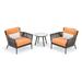 Joss & Main Archie 3 Piece Seating Group w/ Cushions Synthetic Wicker/All - Weather Wicker/Metal/Wicker/Rattan in Orange | 30 H in | Outdoor Furniture | Wayfair