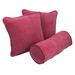 Mercer41 Ariat Indoor/Outdoor Throw & Bolster Pillow Set Polyester/Polyfill/Microsuede in Pink | 18 H x 18 W x 8 D in | Wayfair