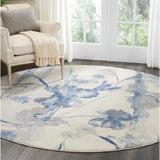 Blue/White 42 x 0.5 in Area Rug - Lark Manor™ Arnim Floral Blue/Ivory Area Rug Polyester | 42 W x 0.5 D in | Wayfair