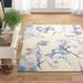 Blue/White 42 x 0.5 in Area Rug - Lark Manor™ Arnim Floral Blue/Ivory Area Rug Polyester | 42 W x 0.5 D in | Wayfair