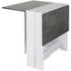 Hofuton Table console pliable 2-4 personnes bois béton et blanc