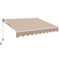 Costway 8 x 6.6 Feet Patio Retractable Awning with Manual Crank Handle-Beige