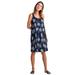Plus Size Women's Crossover Back Tank Dress by ellos in Navy Floral Print (Size 26/28)