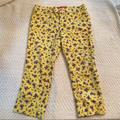 Anthropologie Pants & Jumpsuits | Anthropologie Floral Cropped Mid-Rise Pants! | Color: Red/Yellow | Size: 2