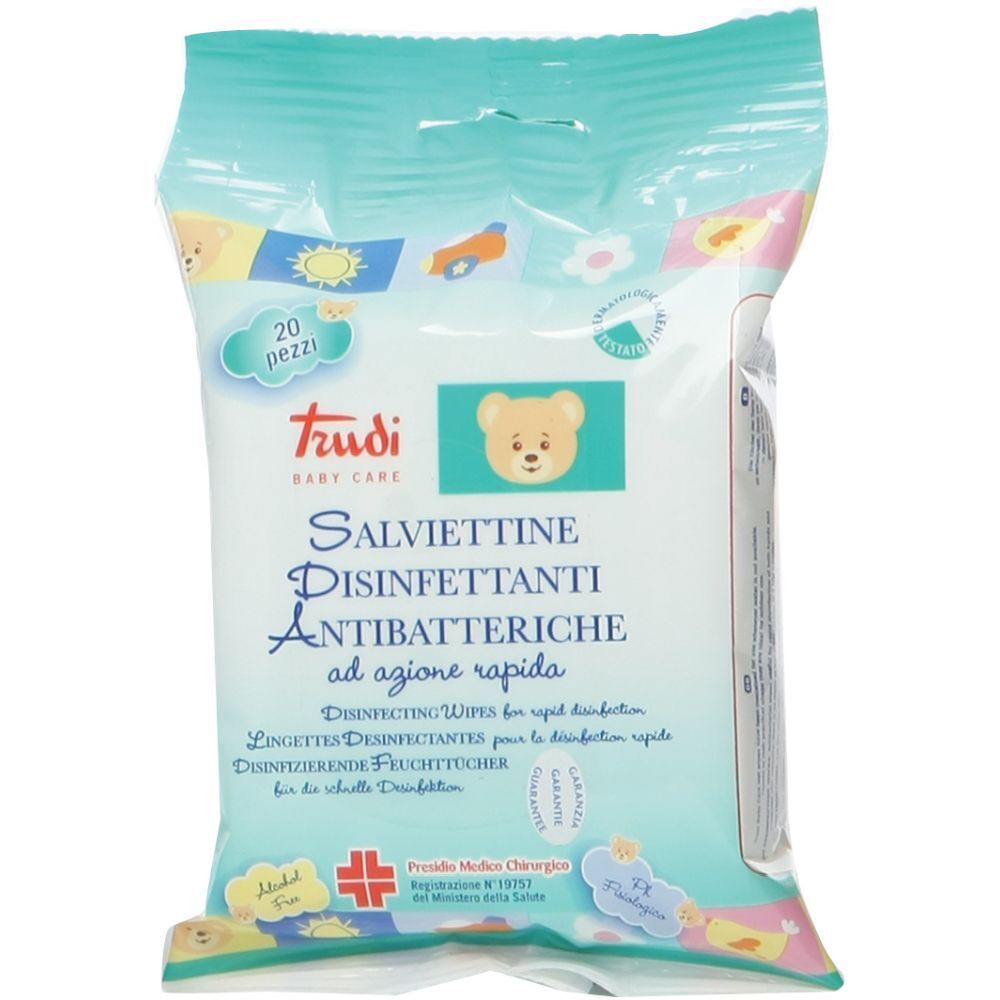 Trudi Baby Salviettine Disinfettanti Antibatteriche 20 pz Salviette