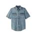 Men's Big & Tall Boulder Creek® Short Sleeve Shirt by Boulder Creek in Light Wash (Size 2XL)