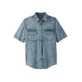 Men's Big & Tall Boulder Creek® Short Sleeve Shirt by Boulder Creek in Light Wash (Size 3XL)