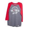 VIC FIRTH Unisex-Erwachsene Raglan Tee Sm T-Shirt, Grau/Rot, Klein