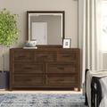 Three Posts™ Craigsville 7 Drawer Dresser w/ Mirror Wood in Brown/Green | 63 H x 63 W x 18 D in | Wayfair 5B28A65F6F4B4AA9BF66CAC7A76D5A21