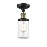 Breakwater Bay Saroyan 1-Light 4.5" Semi Flush Mount Glass, Crystal in Black | 11.75 H x 4.5 W x 4.5 D in | Wayfair