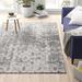 Gray/White 98 x 0.31 in Area Rug - 17 Stories Deedra Modern Abstract Power Loom Performance Rug Polypropylene | 98 W x 0.31 D in | Wayfair