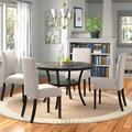 Andover Mills™ Aadvik 4 Person Dining Set Wood/Upholstered/Metal in Brown | Wayfair 85A5BC16BD134537BE592EE3089C1477